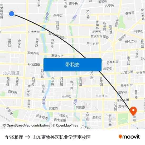 华裕粮库 to 山东畜牧兽医职业学院南校区 map