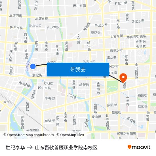 世纪泰华 to 山东畜牧兽医职业学院南校区 map