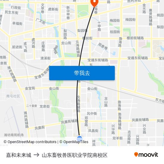嘉和未来城 to 山东畜牧兽医职业学院南校区 map