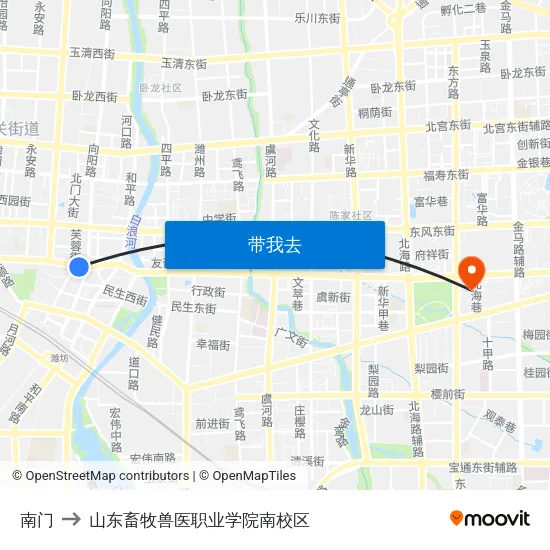 南门 to 山东畜牧兽医职业学院南校区 map