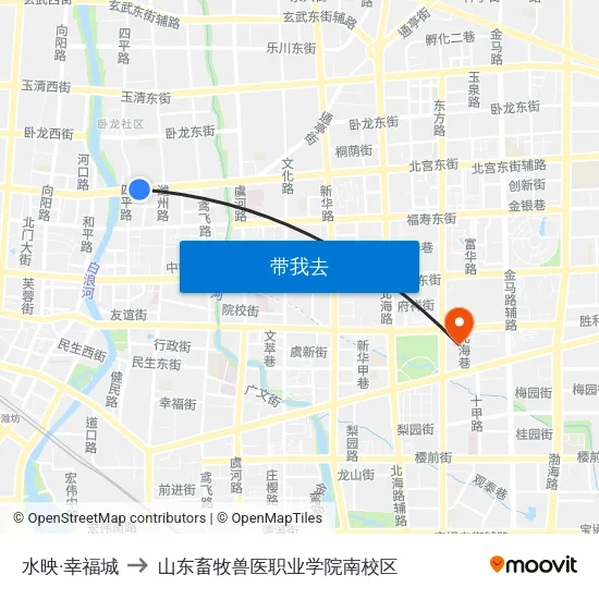 水映·幸福城 to 山东畜牧兽医职业学院南校区 map