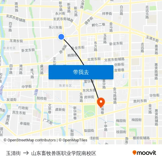 玉清街 to 山东畜牧兽医职业学院南校区 map