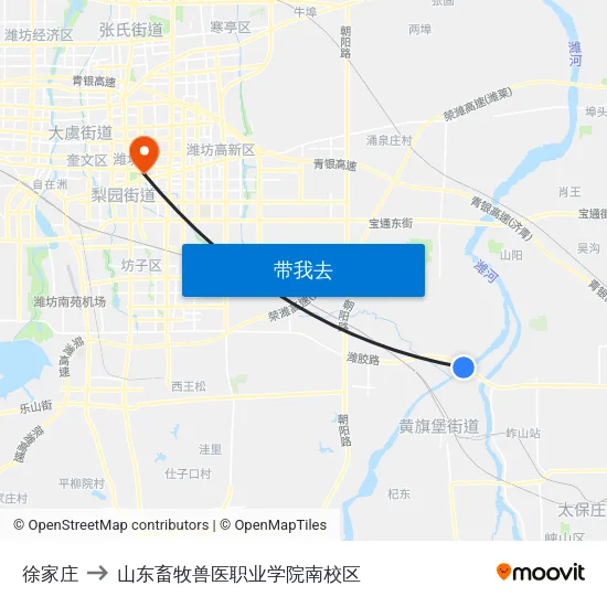 徐家庄 to 山东畜牧兽医职业学院南校区 map