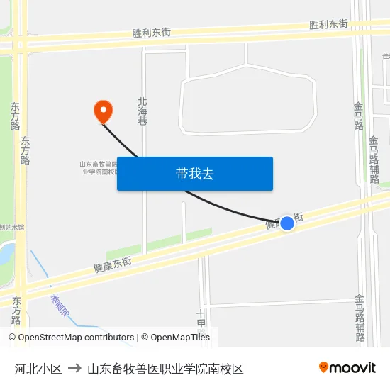 河北小区 to 山东畜牧兽医职业学院南校区 map