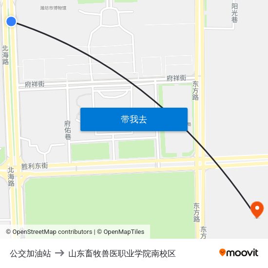 公交加油站 to 山东畜牧兽医职业学院南校区 map