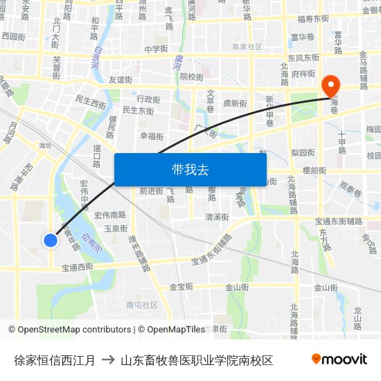 徐家恒信西江月 to 山东畜牧兽医职业学院南校区 map
