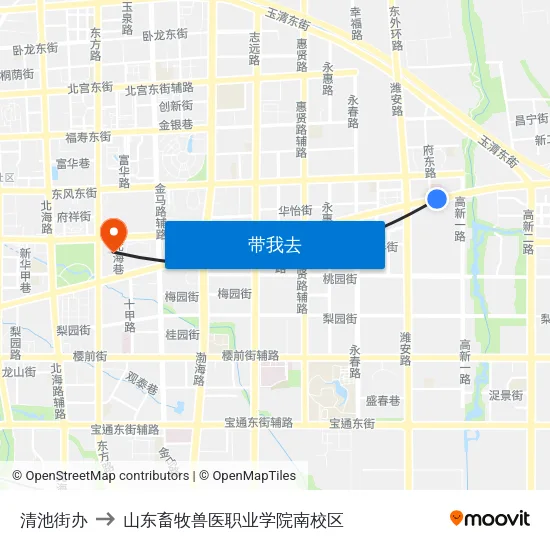 清池街办 to 山东畜牧兽医职业学院南校区 map