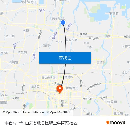 丰台村 to 山东畜牧兽医职业学院南校区 map