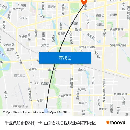 千业色纺(田家村) to 山东畜牧兽医职业学院南校区 map