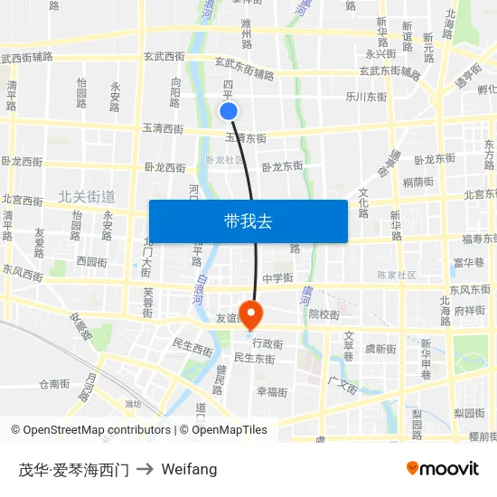 茂华·爱琴海西门 to Weifang map