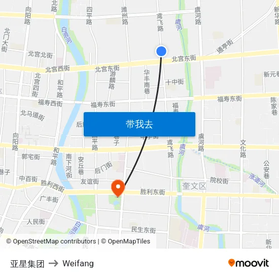 亚星集团 to Weifang map