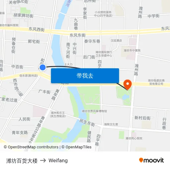 潍坊百货大楼 to Weifang map