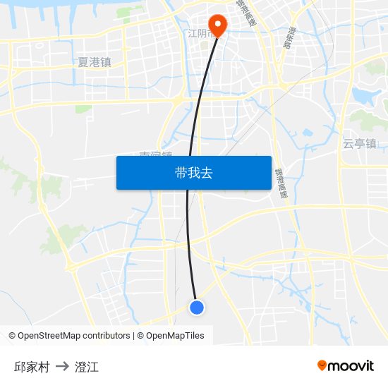 邱家村 to 澄江 map