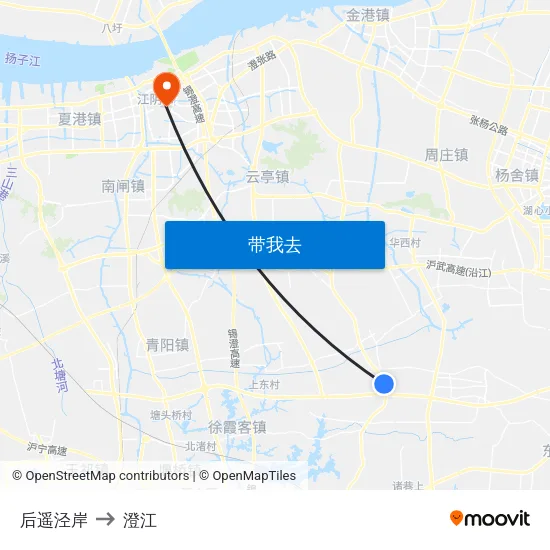 后遥泾岸 to 澄江 map