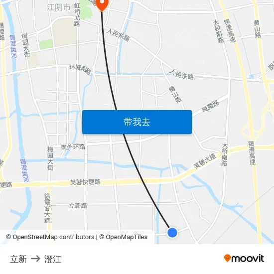 立新 to 澄江 map