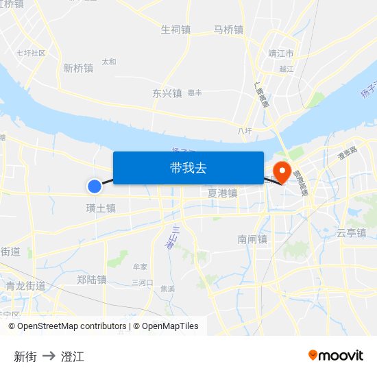 新街 to 澄江 map