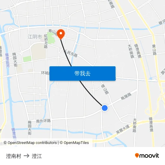澄南村 to 澄江 map
