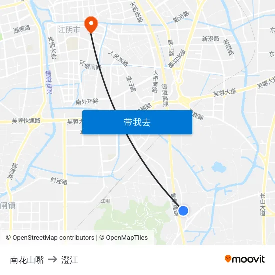 南花山嘴 to 澄江 map