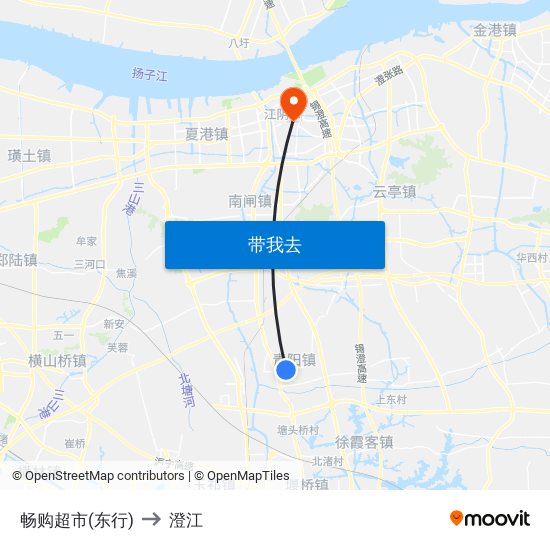 畅购超市(东行) to 澄江 map