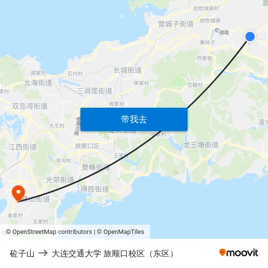 砬子山 to 大连交通大学 旅顺口校区（东区） map