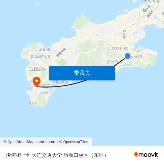 沿河街 to 大连交通大学 旅顺口校区（东区） map