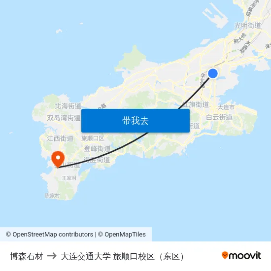 博森石材 to 大连交通大学 旅顺口校区（东区） map
