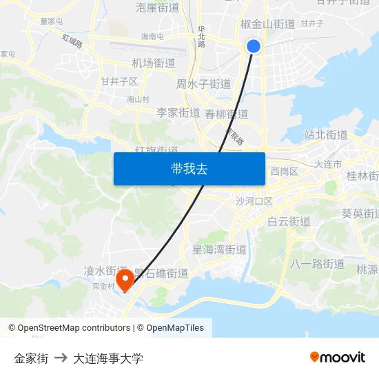 金家街 to 大连海事大学 map