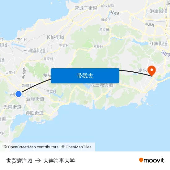 世贸寰海城 to 大连海事大学 map