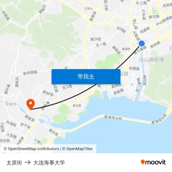 太原街 to 大连海事大学 map