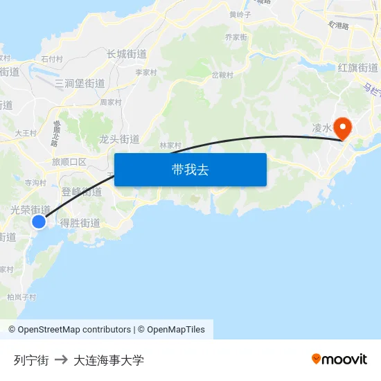 列宁街 to 大连海事大学 map