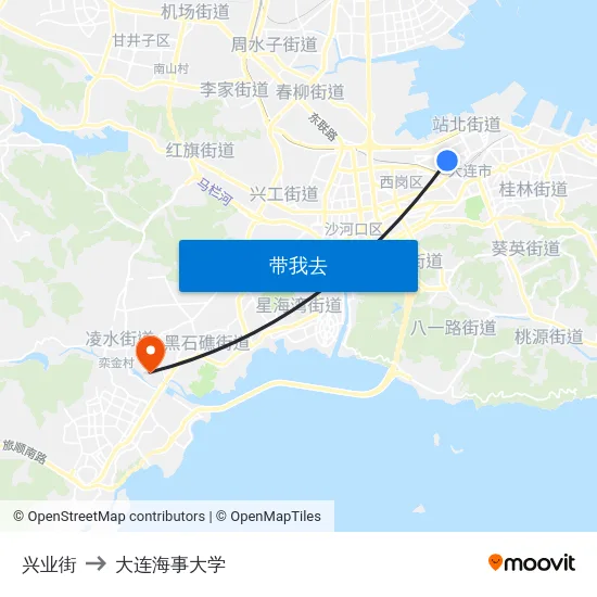 兴业街 to 大连海事大学 map