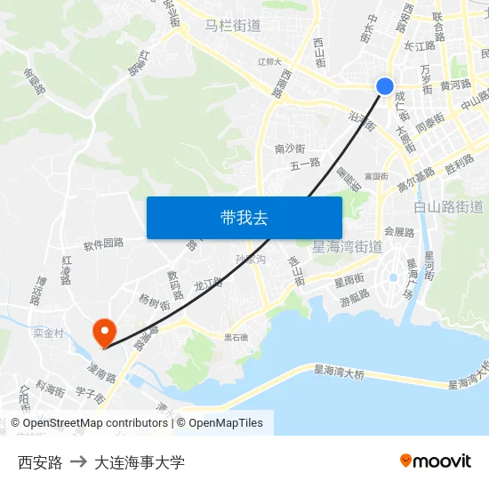 西安路 to 大连海事大学 map