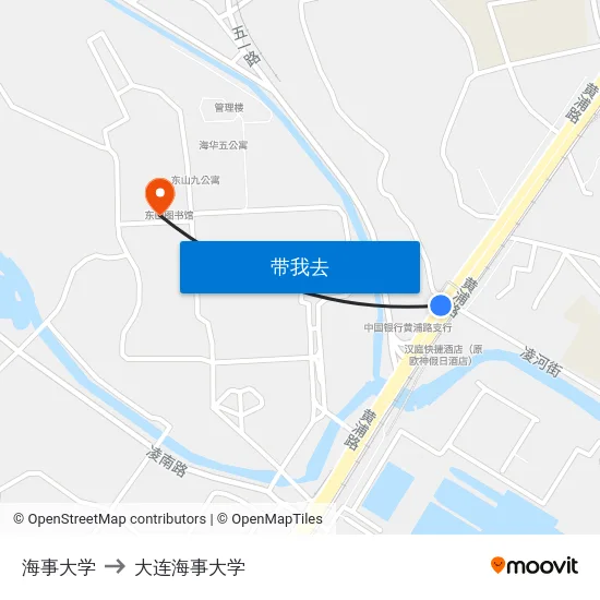 海事大学 to 大连海事大学 map