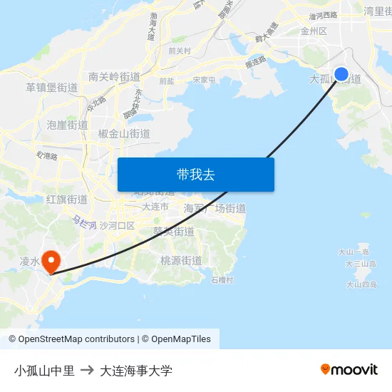小孤山中里 to 大连海事大学 map