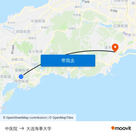 中医院 to 大连海事大学 map