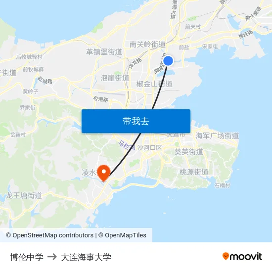 博伦中学 to 大连海事大学 map