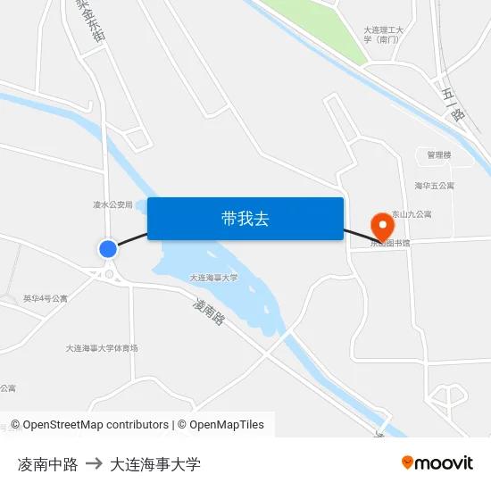 凌南中路 to 大连海事大学 map