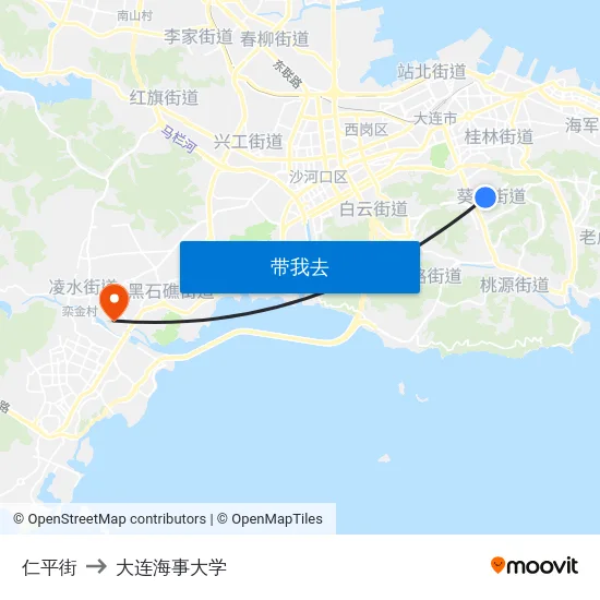 仁平街 to 大连海事大学 map