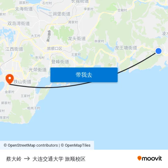 蔡大岭 to 大连交通大学 旅顺校区 map