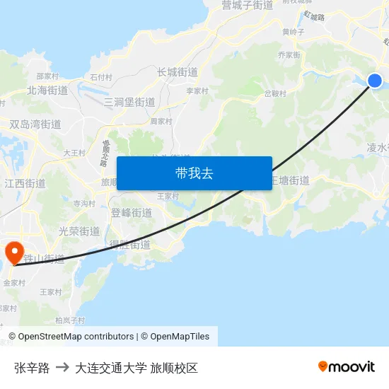 张辛路 to 大连交通大学 旅顺校区 map