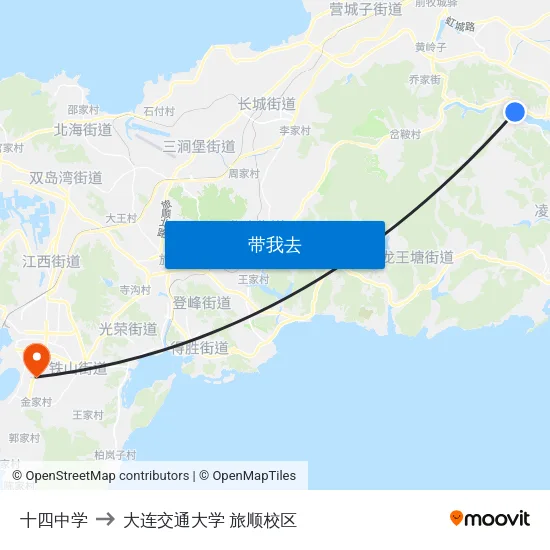 十四中学 to 大连交通大学 旅顺校区 map