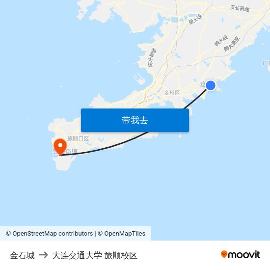 金石城 to 大连交通大学 旅顺校区 map