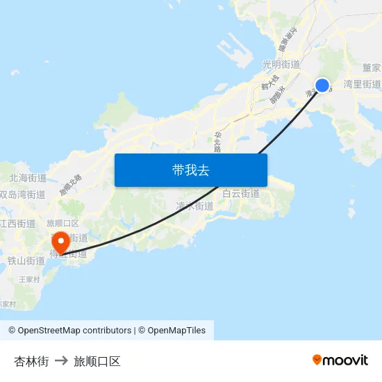 杏林街 to 旅顺口区 map