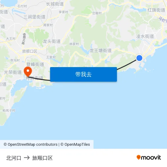 北河口 to 旅顺口区 map