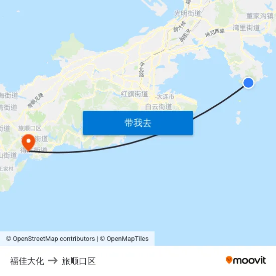 福佳大化 to 旅顺口区 map