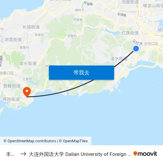 丰台街 to 大连外国语大学 Dalian University of Foreign Languages map