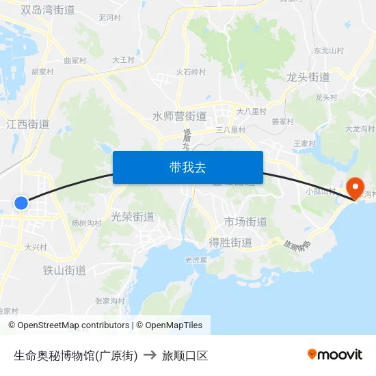 生命奥秘博物馆(广原街) to 旅顺口区 map
