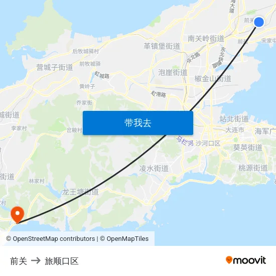 前关 to 旅顺口区 map