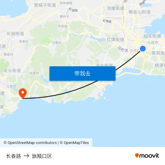 长春路 to 旅顺口区 map