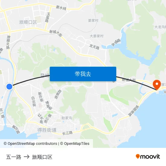 五一路 to 旅顺口区 map